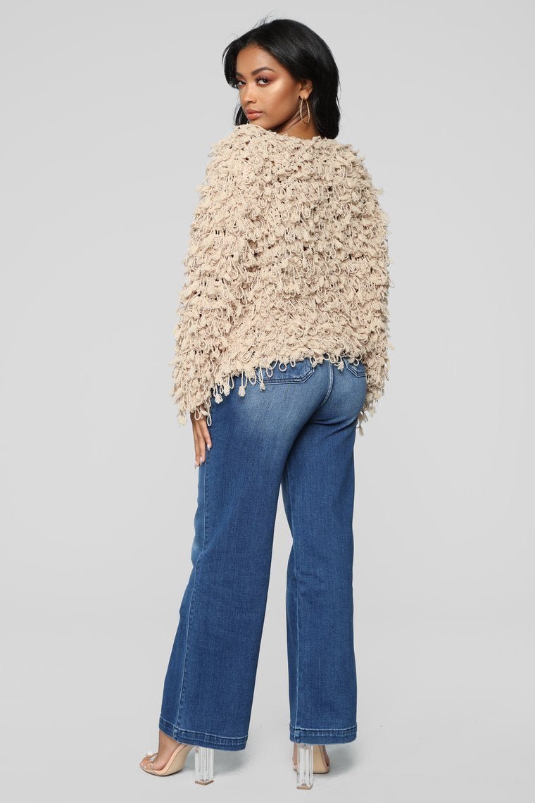 Regina Fringe Cardigan - Taupe - jameswhite001