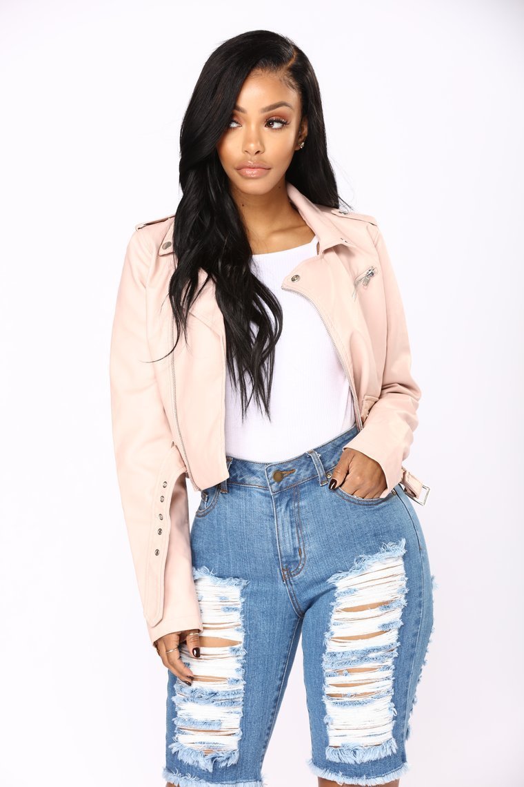 Remind Me Later Faux Leather Jacket - Blush - jameswhite001