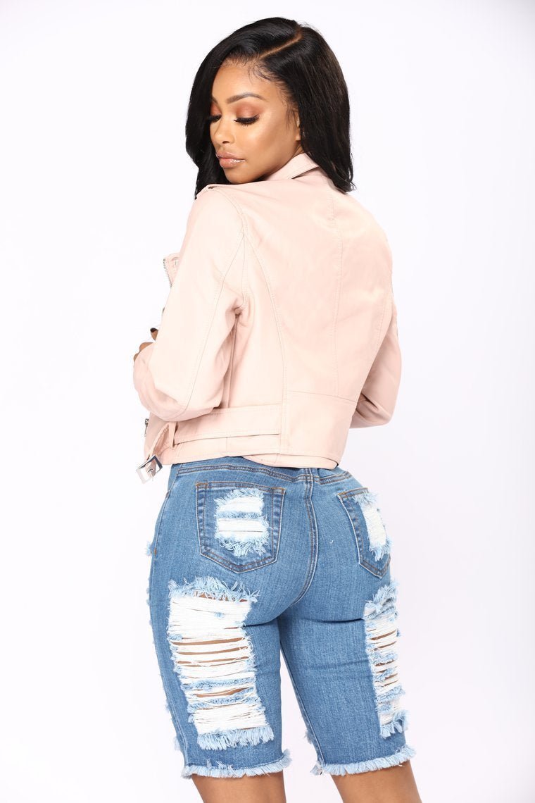 Remind Me Later Faux Leather Jacket - Blush - jameswhite001