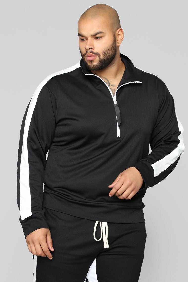 Retro Track Jacket - Black/White - jameswhite001