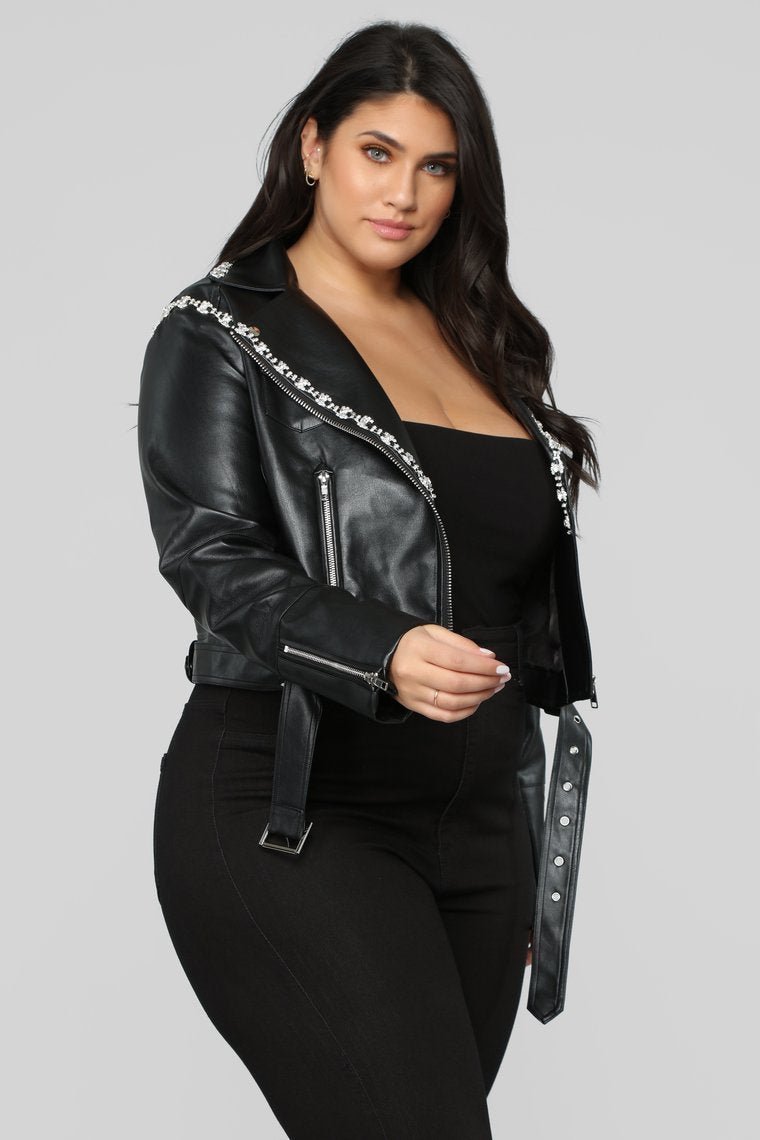 Rhinestone Affair Jacket - Black - jameswhite001
