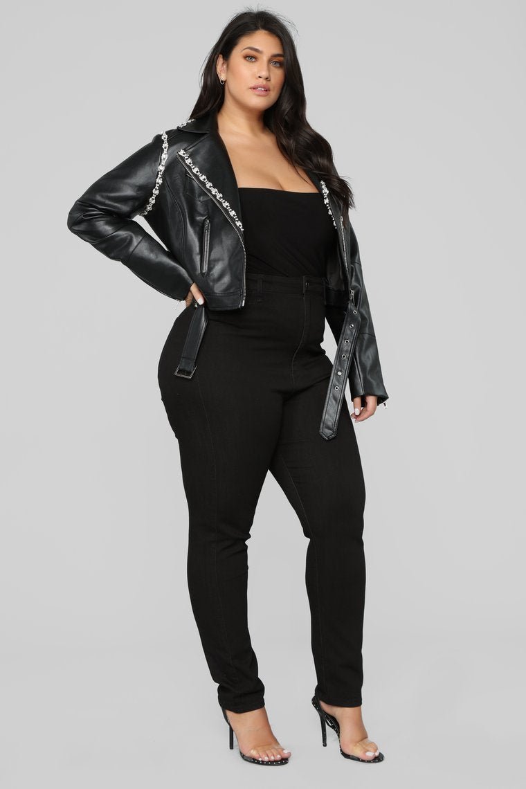 Rhinestone Affair Jacket - Black - jameswhite001