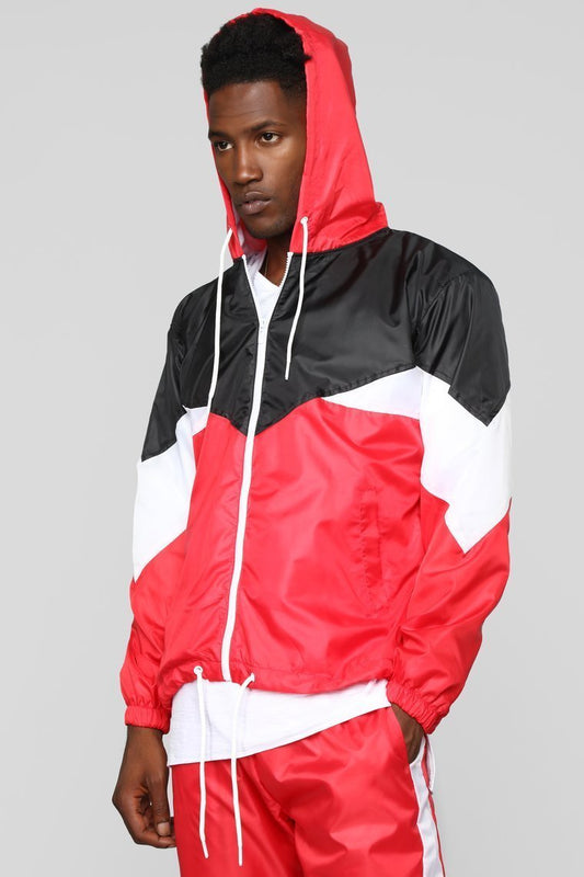 Riccardo Nylon Jacket - Red/Black - jameswhite001