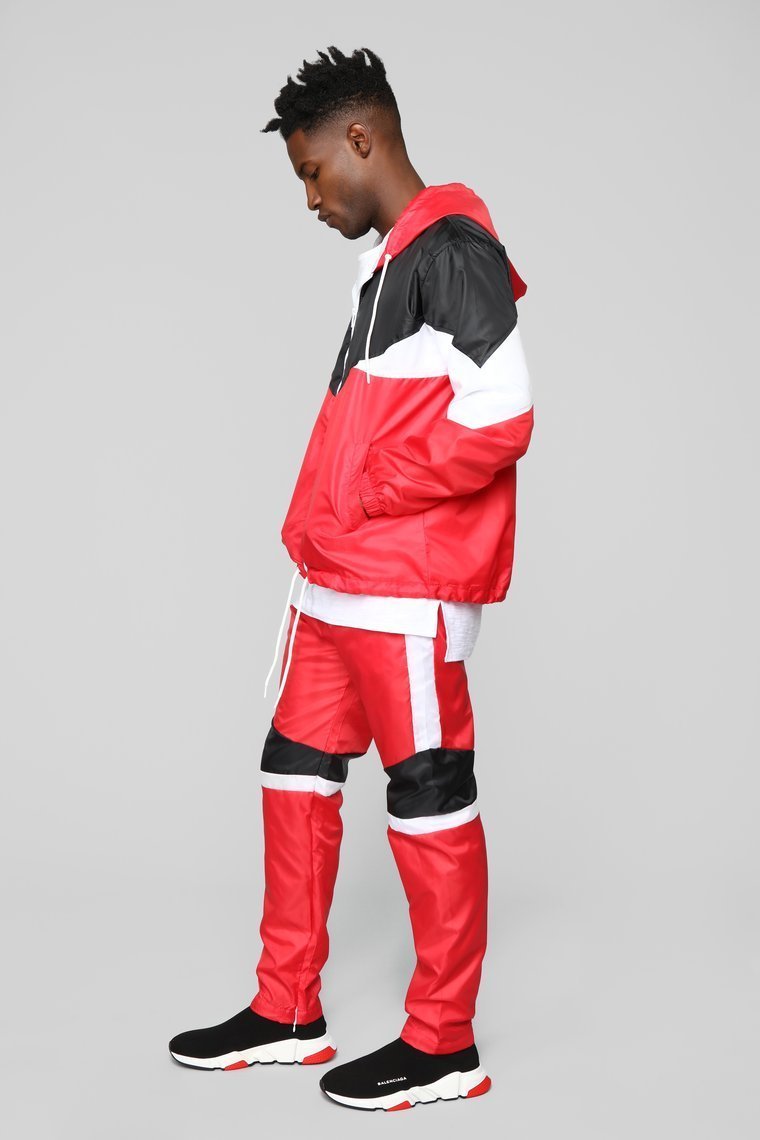 Riccardo Nylon Jacket - Red/Black - jameswhite001