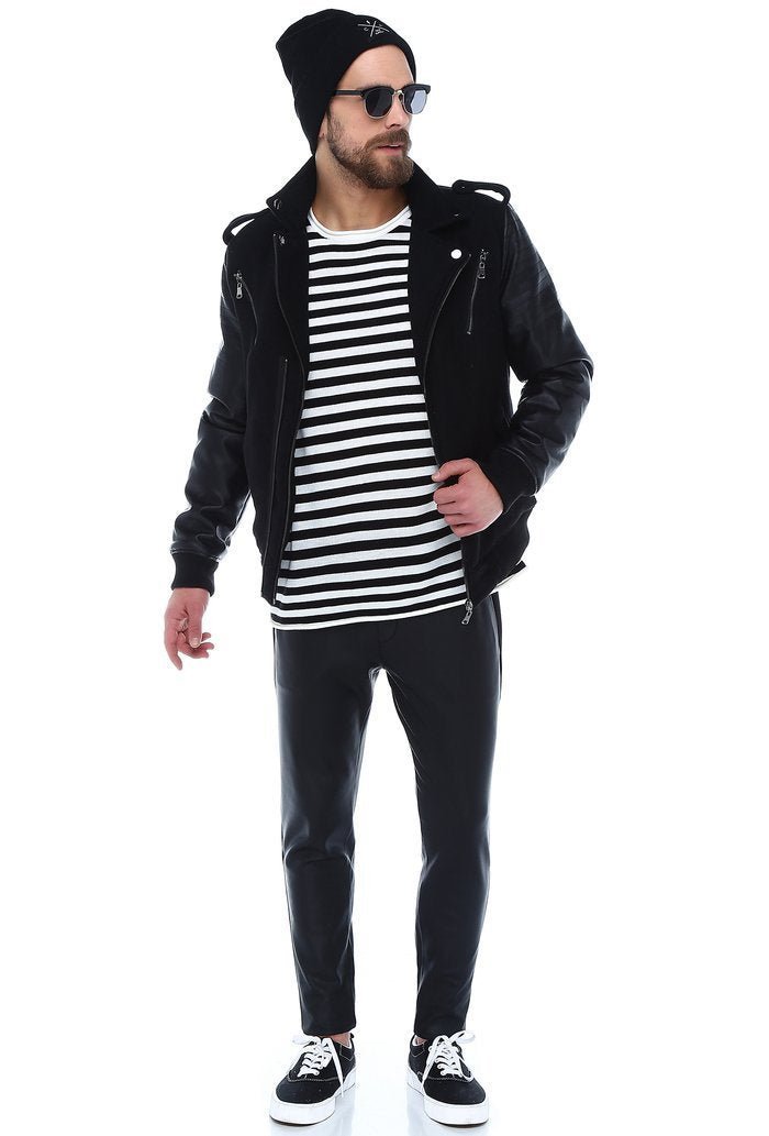 Rockupy Unisex Leather Imitation Black Pants - jameswhite001