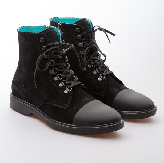 RODRIGO - BLACK - WAXY SUEDE & CALF LEATHER - jameswhite001