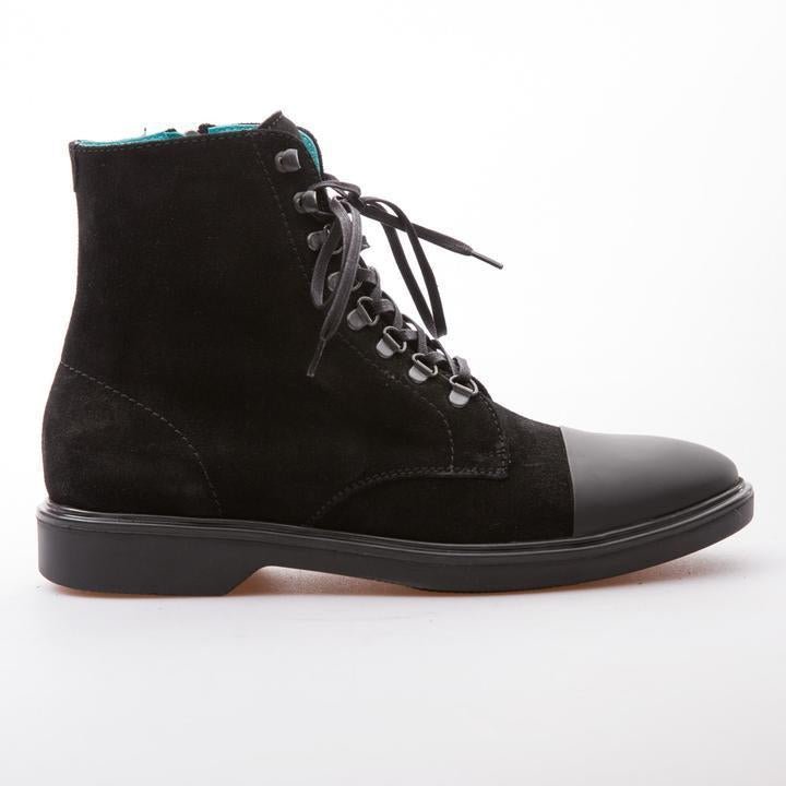 RODRIGO - BLACK - WAXY SUEDE & CALF LEATHER - jameswhite001