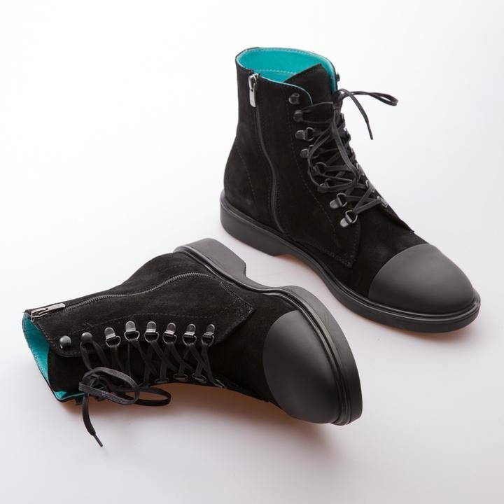 RODRIGO - BLACK - WAXY SUEDE & CALF LEATHER - jameswhite001