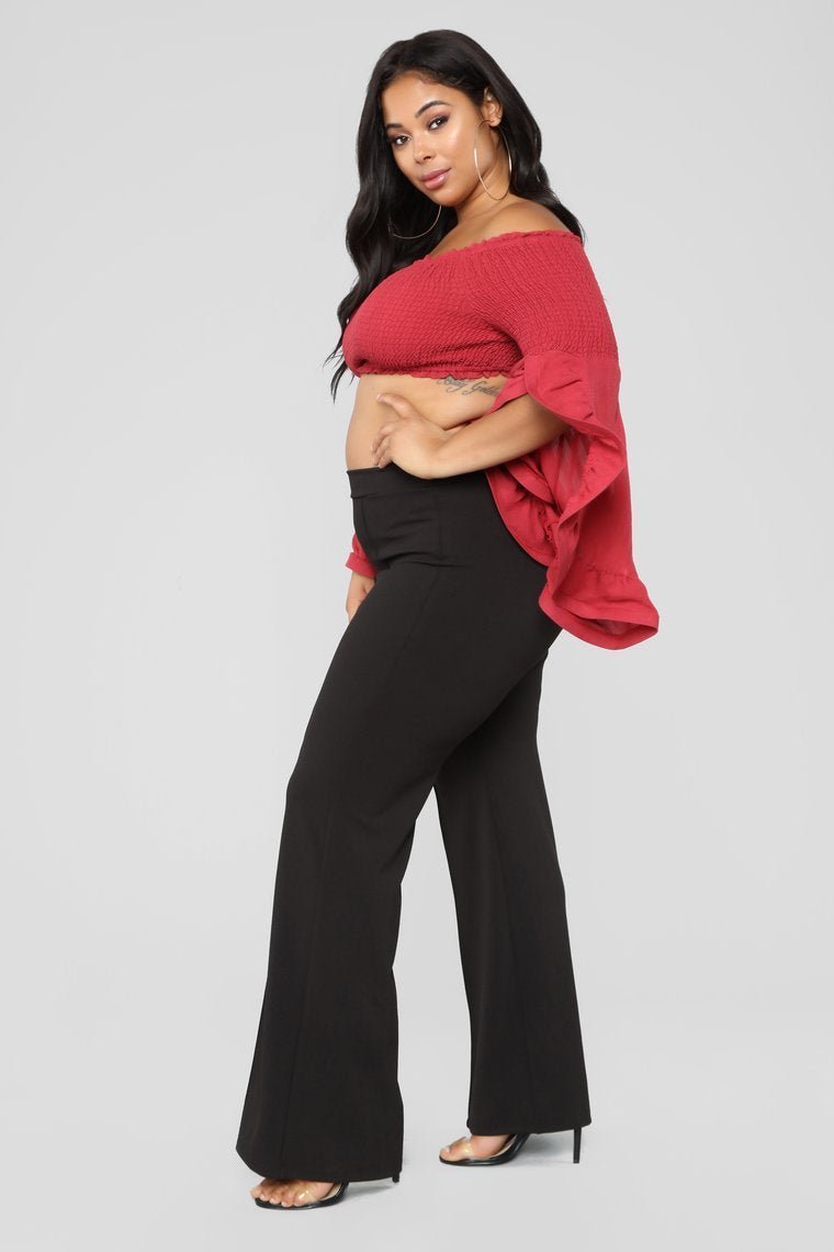 Romey Ruffle Top - Burgundy - jameswhite001