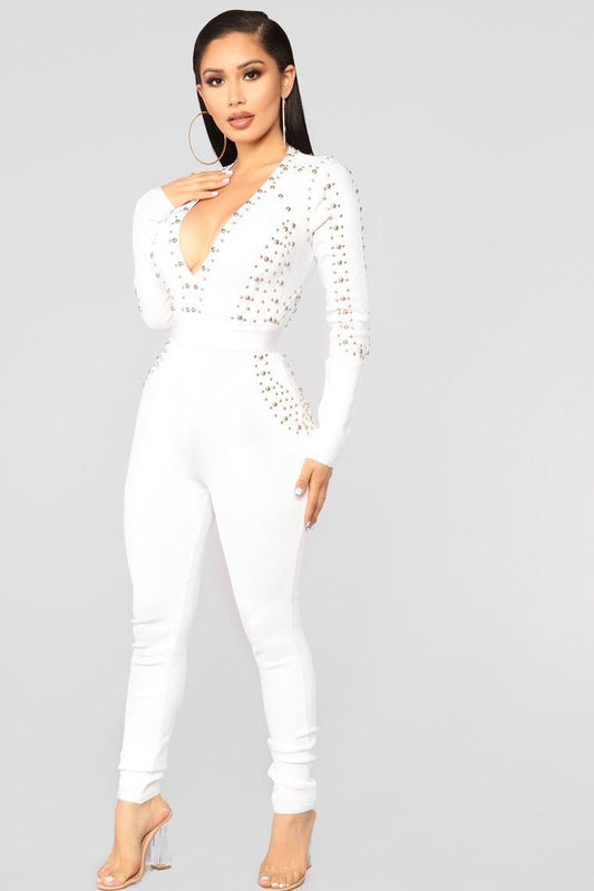 Rooftop Nights Bandage Jumpsuit - White - jameswhite001