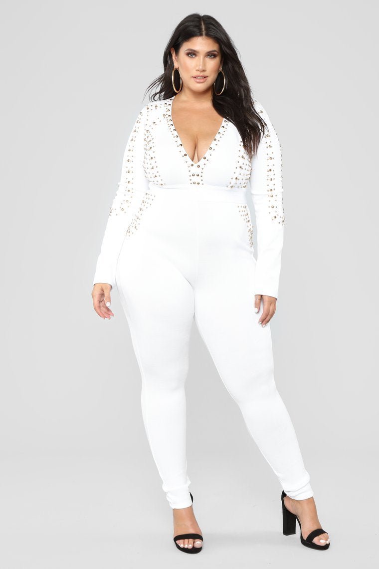 Rooftop Nights Bandage Jumpsuit - White - jameswhite001