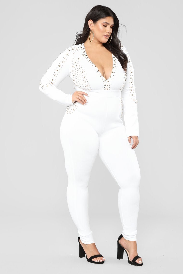 Rooftop Nights Bandage Jumpsuit - White - jameswhite001