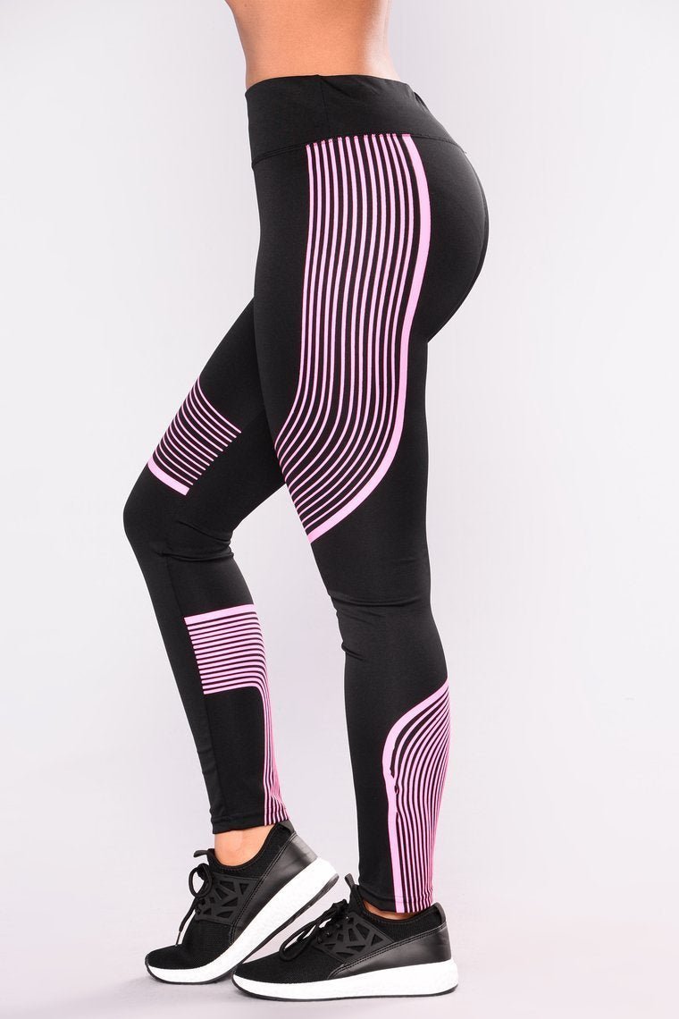 Run Hard Active Leggings - Black/Pink - jameswhite001