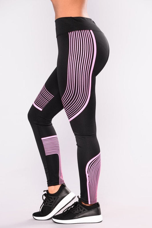 Run Hard Active Leggings - Black/Pink - jameswhite001