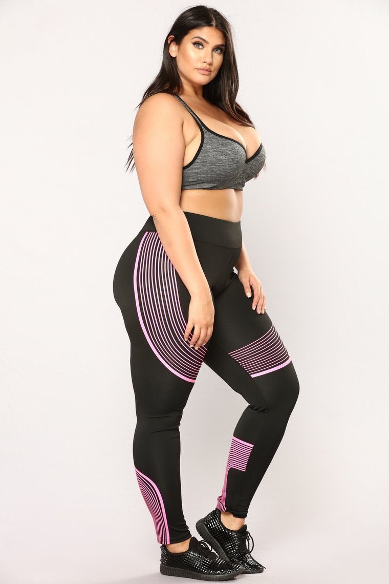 Run Hard Active Leggings - Black/Pink - jameswhite001