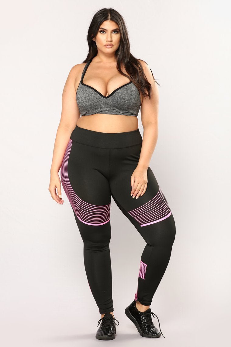 Run Hard Active Leggings - Black/Pink - jameswhite001