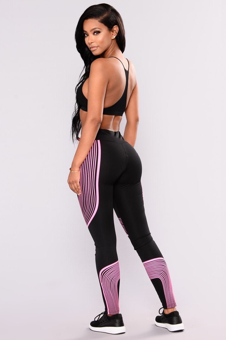 Run Hard Active Leggings - Black/Pink - jameswhite001