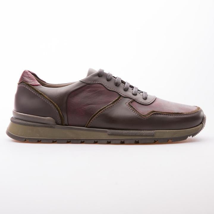 SAMUEL - BURGUNDY & BROWN - CALF VINTAGE LEATHER - jameswhite001