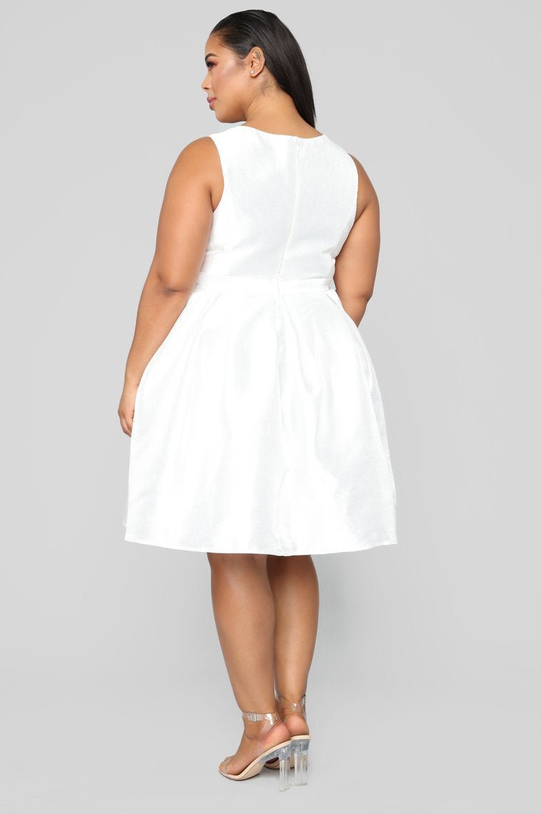 Sandra D Fit And Flare Dress - White - jameswhite001