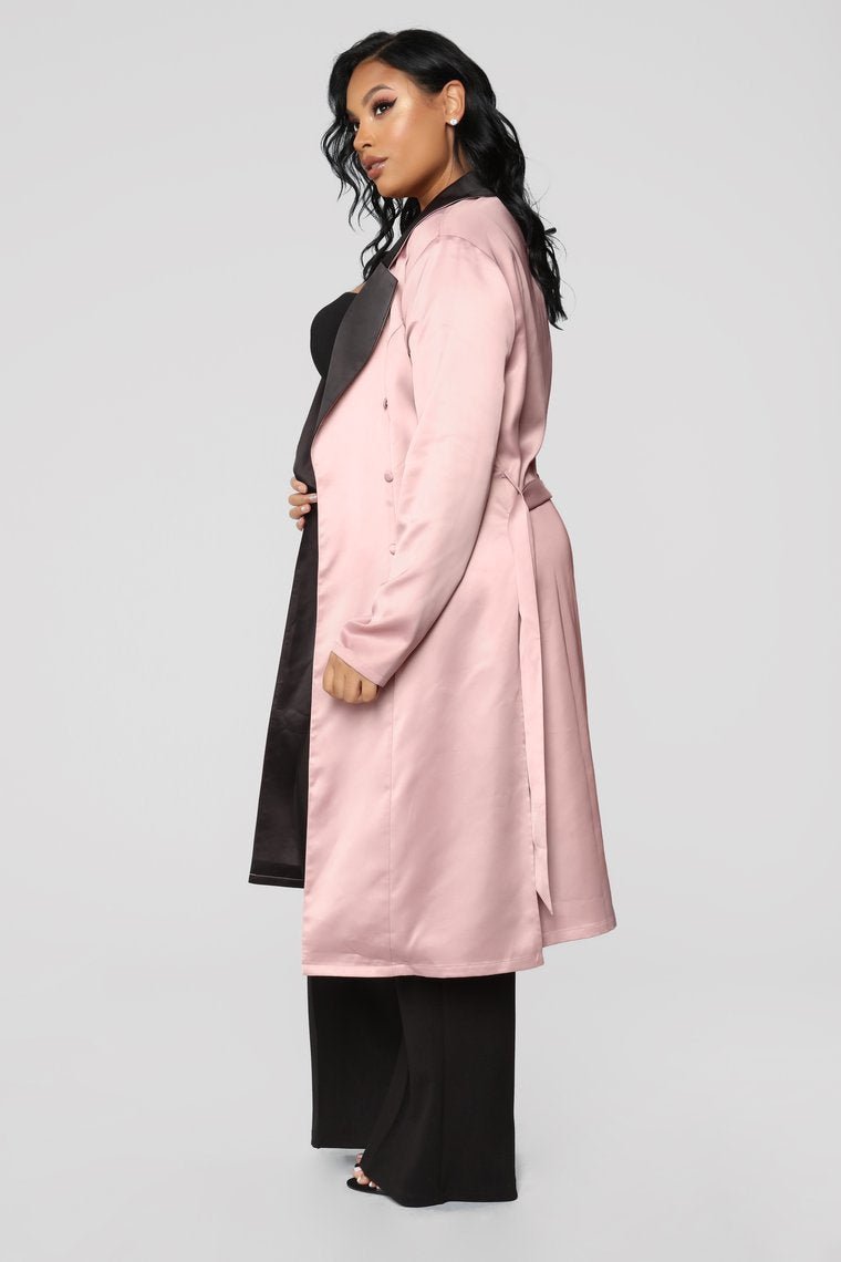 Satin Attitude Contrast Blazer - Mauve - jameswhite001