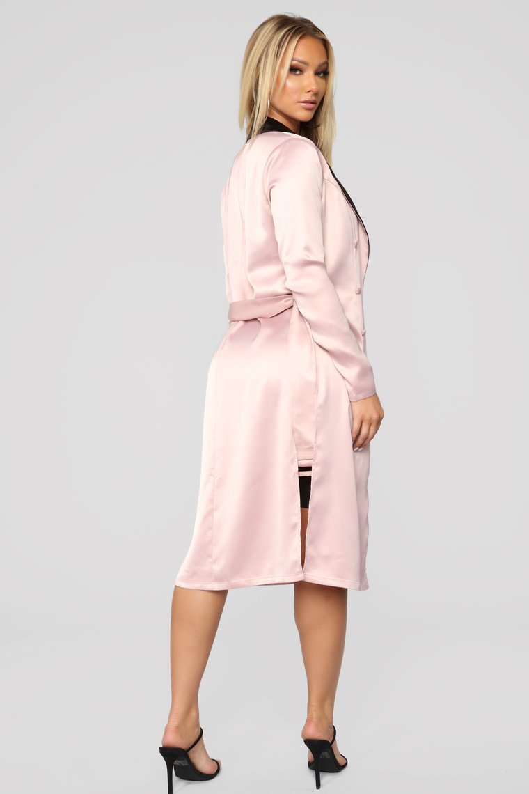 Satin Attitude Contrast Blazer - Mauve - jameswhite001