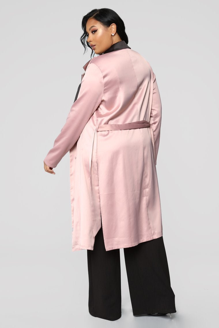 Satin Attitude Contrast Blazer - Mauve - jameswhite001