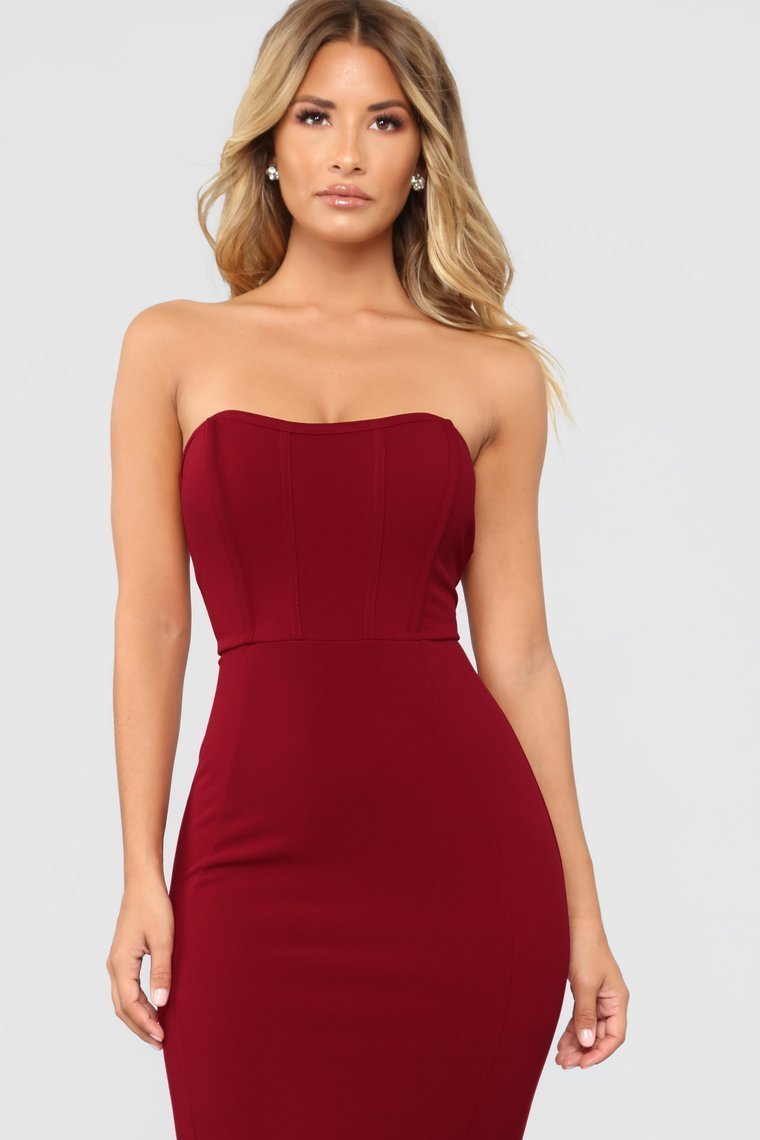 Save Me A Dance Dress - Dark Red - jameswhite001