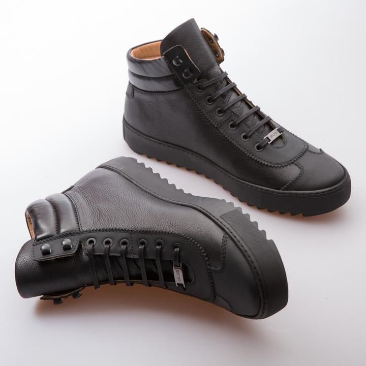SCOTT - BLACK - CALF GRAIN & MAT LEATHER - jameswhite001