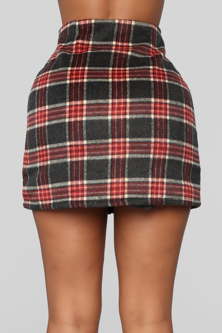 Scotty Doesn't Know Plaid Skirt - Grey/Combo - jameswhite001