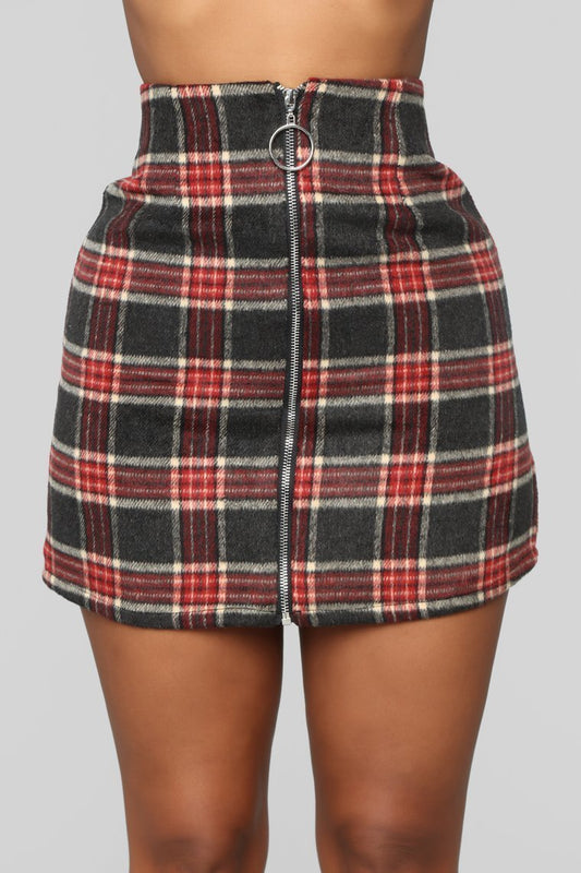 Scotty Doesn't Know Plaid Skirt - Grey/Combo - jameswhite001
