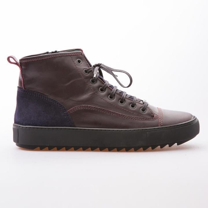 SEAN - BURGUNDY & DARK BLUE - CALF VINTAGE LEATHER & SUEDE - jameswhite001