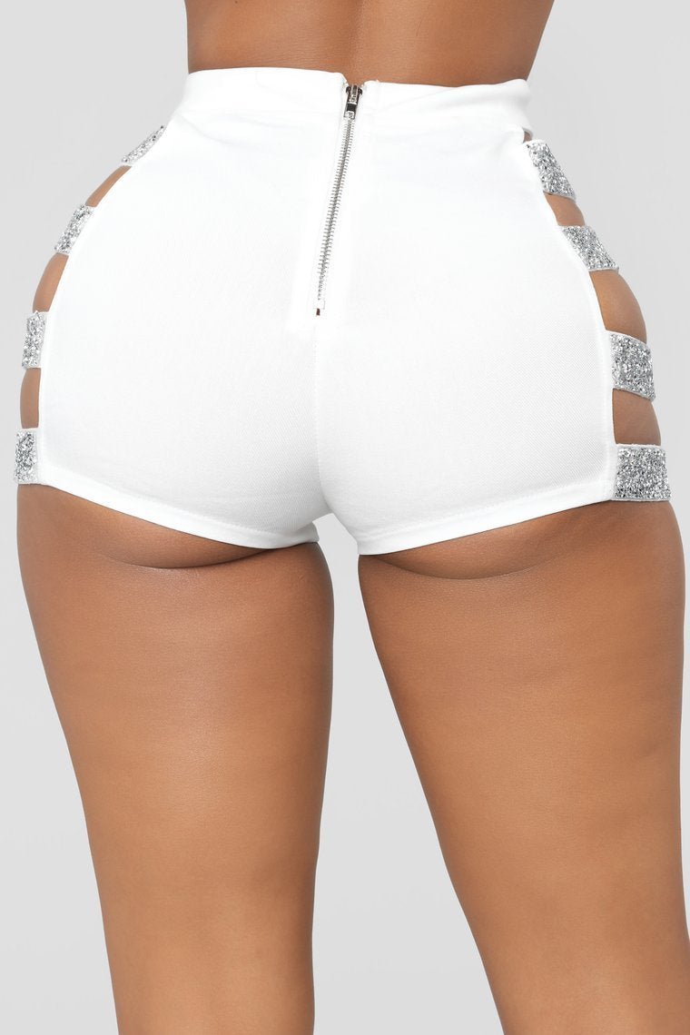 See Me Sparkle Shorts - White - jameswhite001