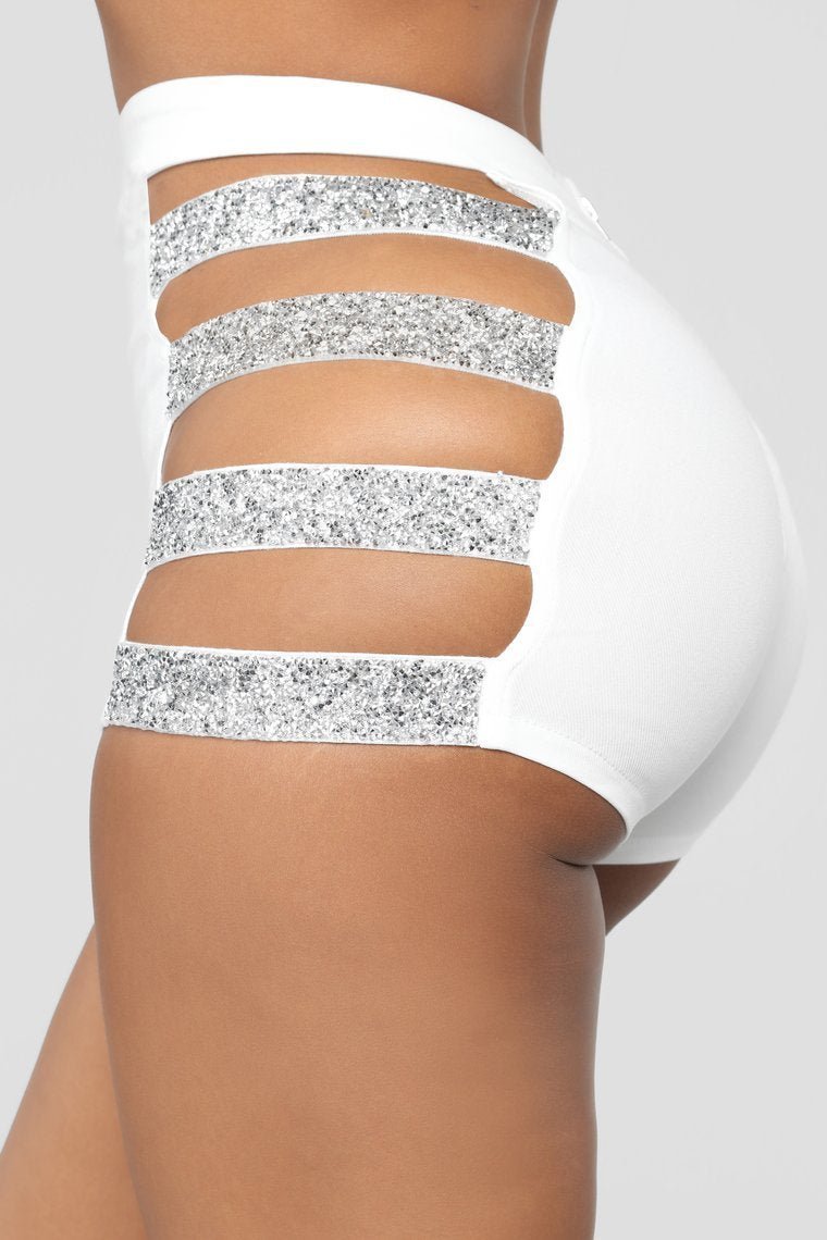See Me Sparkle Shorts - White - jameswhite001