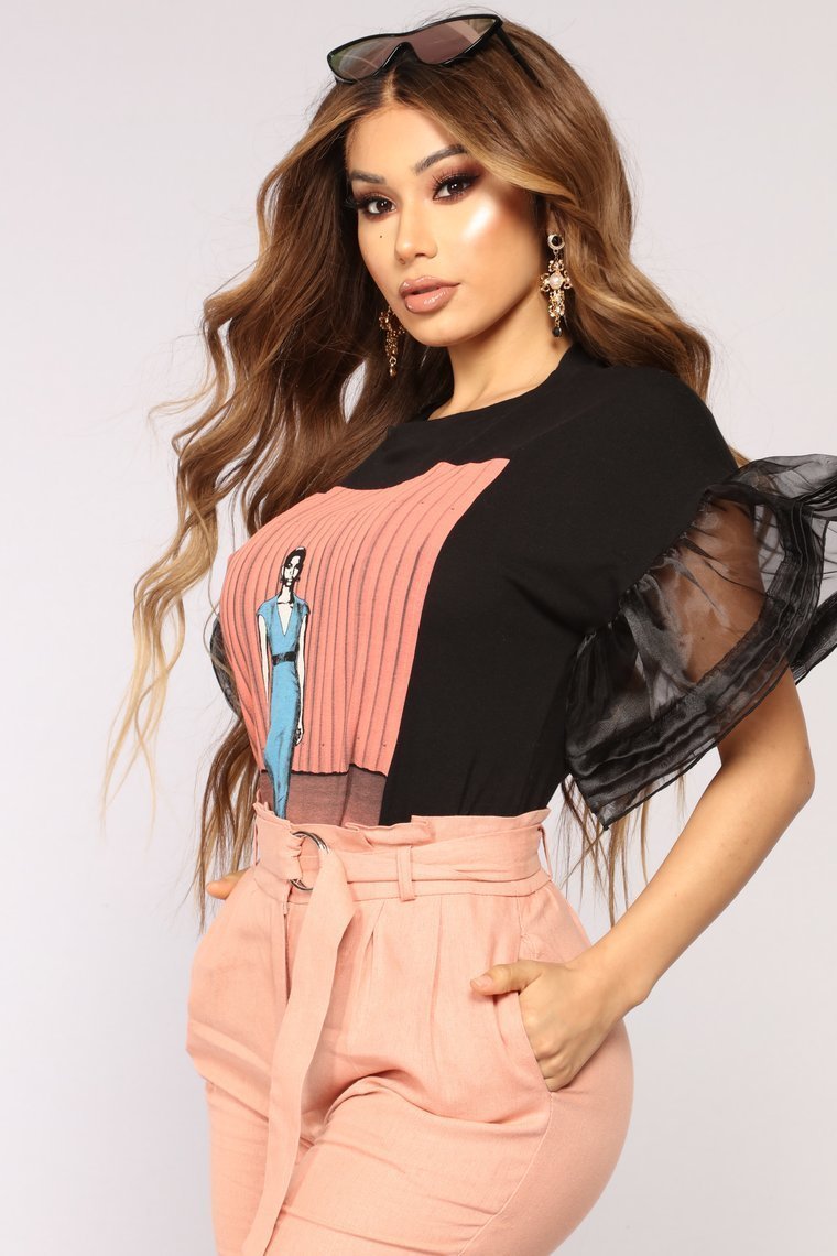 She's A Real Lady Top - Black - jameswhite001