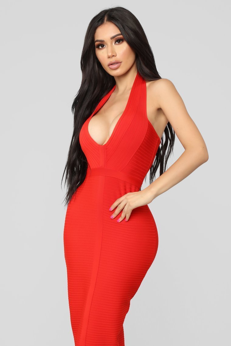 She's Spicy Bandage Dress - Red - jameswhite001