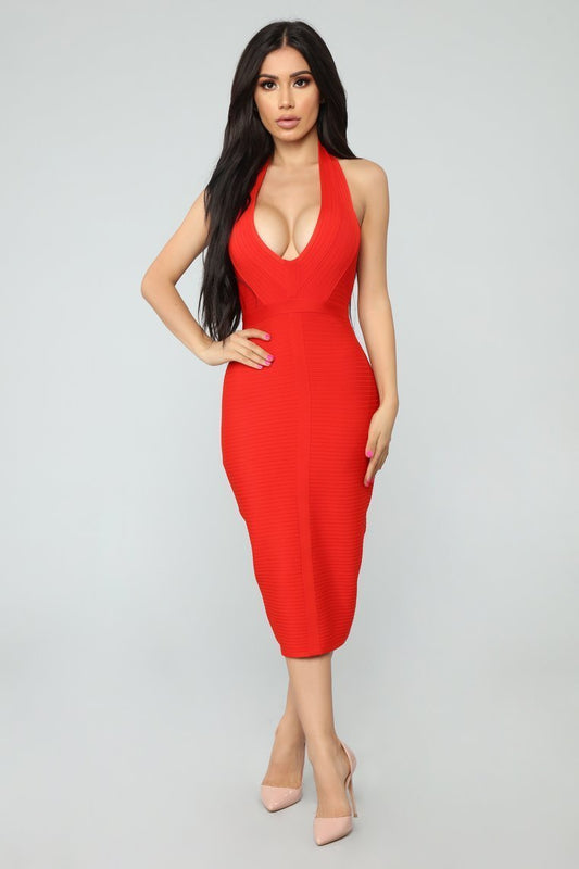 She's Spicy Bandage Dress - Red - jameswhite001
