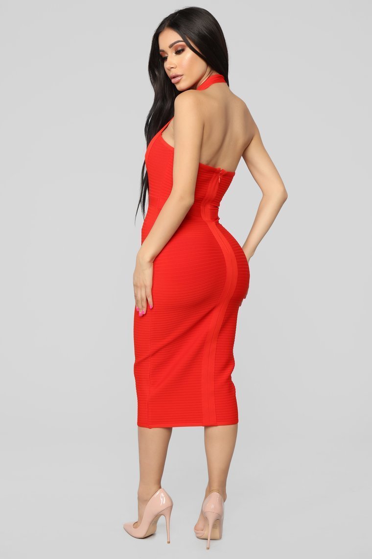 She's Spicy Bandage Dress - Red - jameswhite001