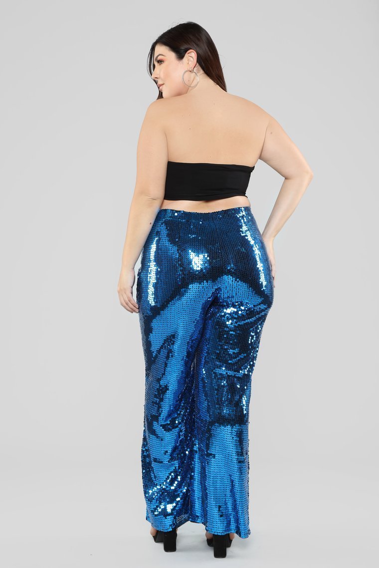 Shining Brighter Than Your Future Sequin Pants - Royal - jameswhite001
