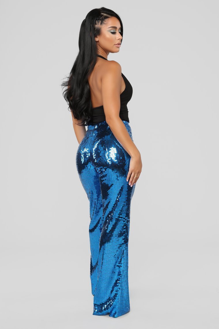 Shining Brighter Than Your Future Sequin Pants - Royal - jameswhite001