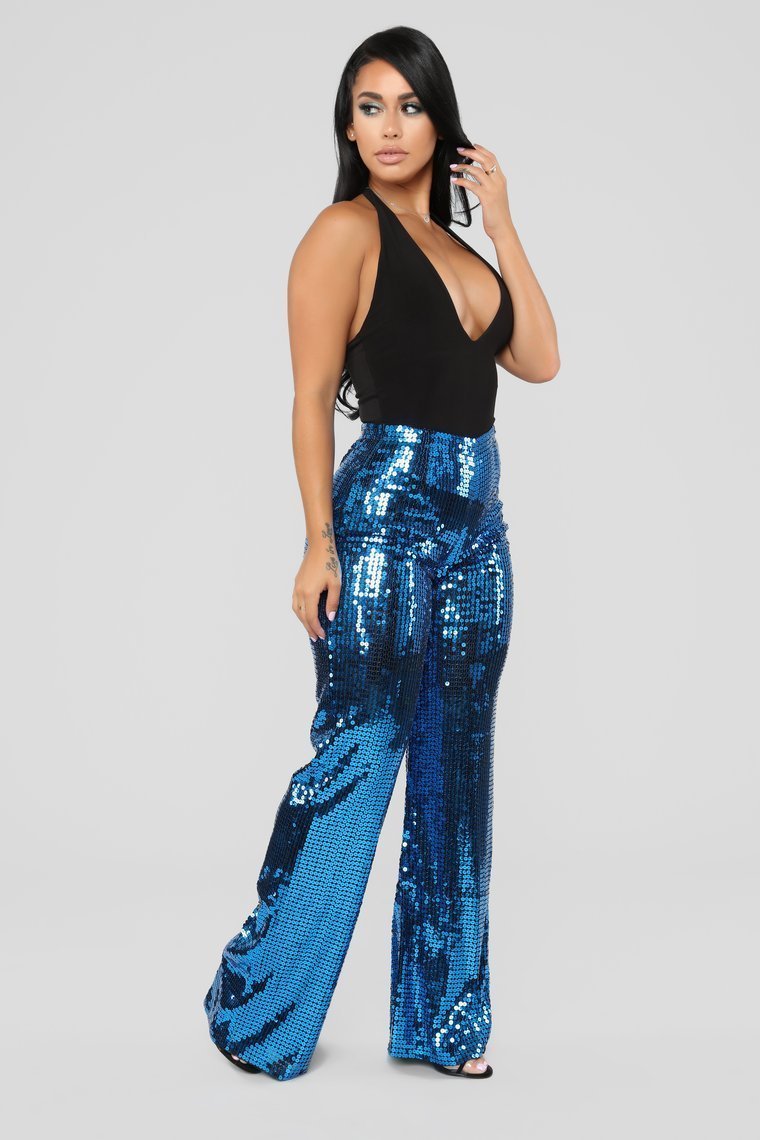 Shining Brighter Than Your Future Sequin Pants - Royal - jameswhite001
