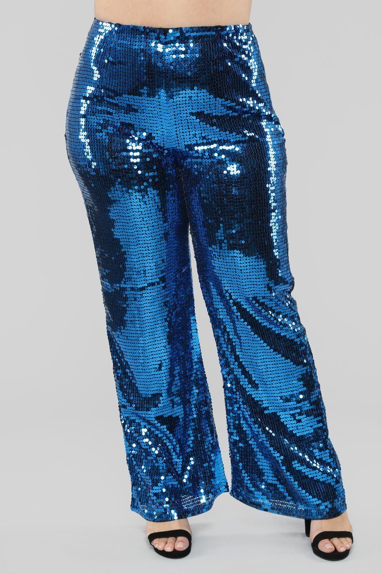 Shining Brighter Than Your Future Sequin Pants - Royal - jameswhite001
