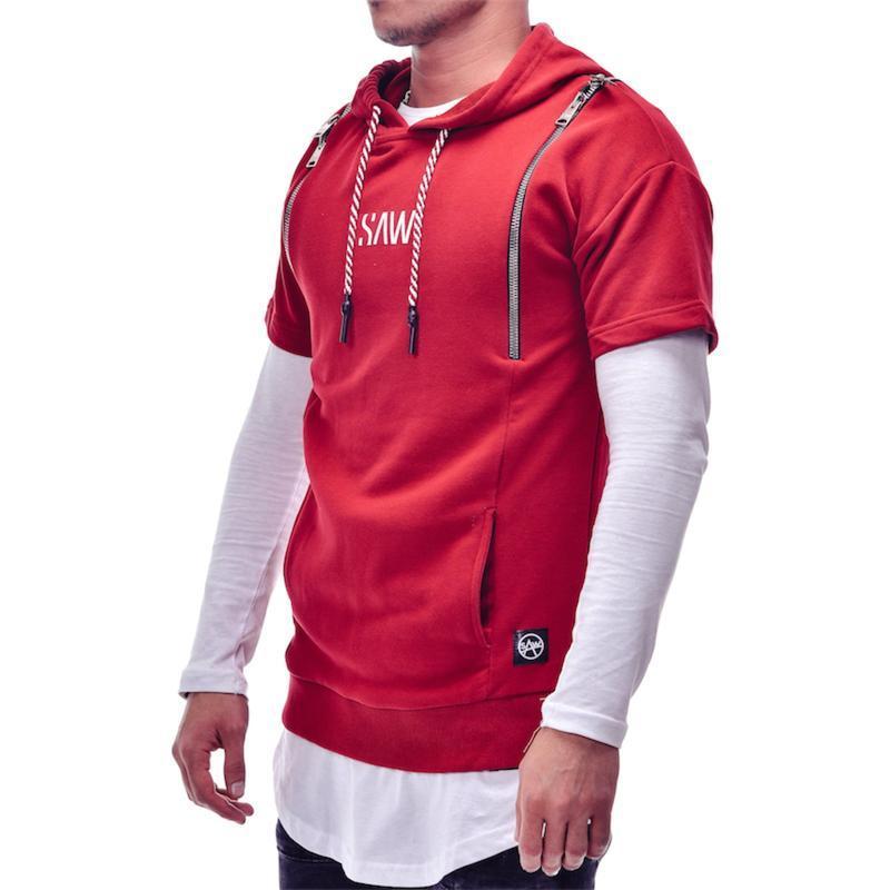 SHORT SLEEVE HOODIES SWEATER 35493 - jameswhite001
