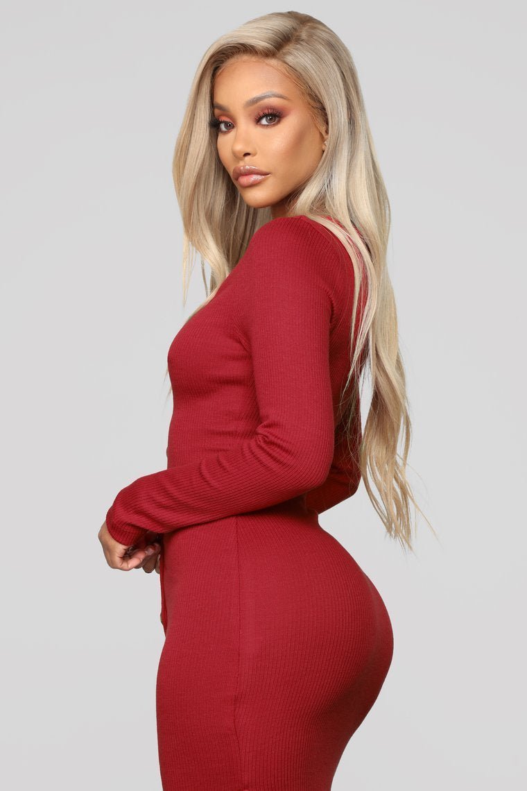 Show Some Sass Sweater Dress - Red - jameswhite001