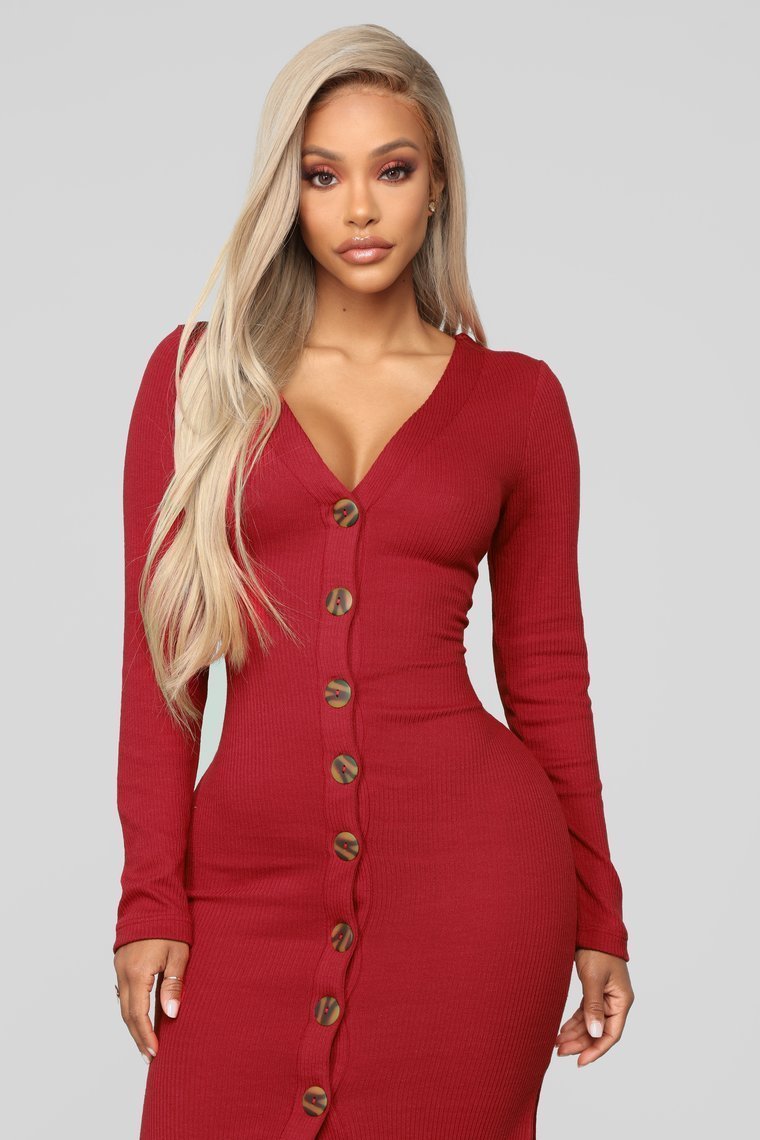 Show Some Sass Sweater Dress - Red - jameswhite001