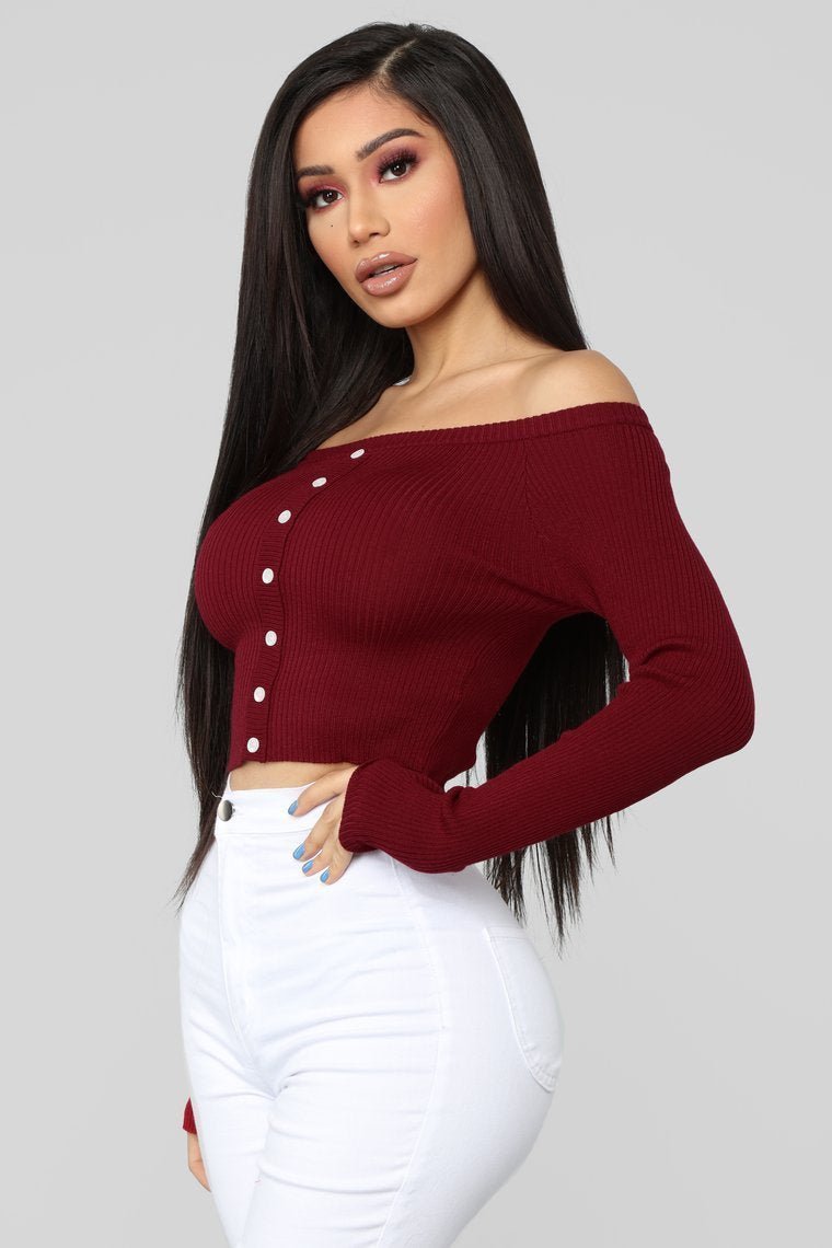 Single Mood Sweater - Burgundy - jameswhite001