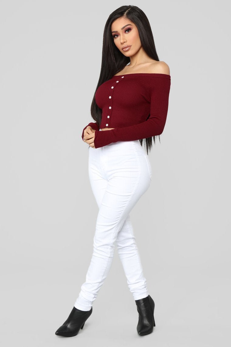 Single Mood Sweater - Burgundy - jameswhite001