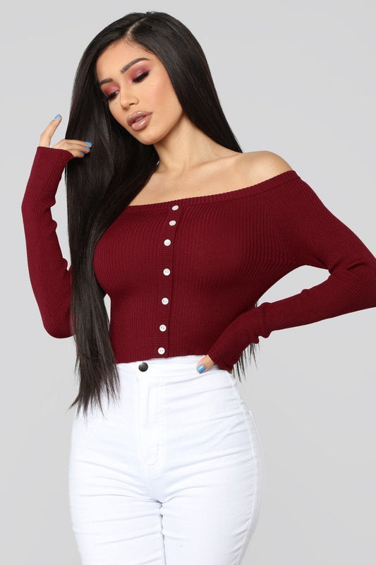 Single Mood Sweater - Burgundy - jameswhite001