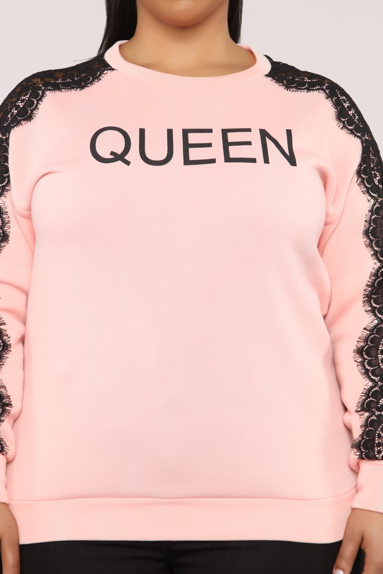 Sitting On A Throne Sweatshirt - Pink - jameswhite001