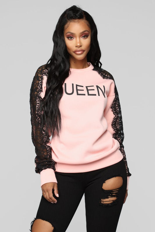 Sitting On A Throne Sweatshirt - Pink - jameswhite001