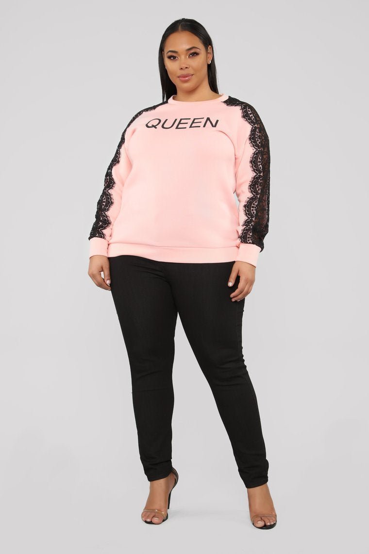 Sitting On A Throne Sweatshirt - Pink - jameswhite001